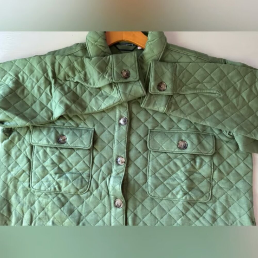NWT vineyard vines Quilted Dreamcloth Shirt Jacket in Cypress - Picture 8 of 11